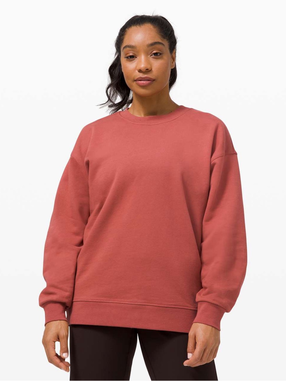 Lululemon Perfectly Oversized Crew Soft Cranberry M-L? see measurements